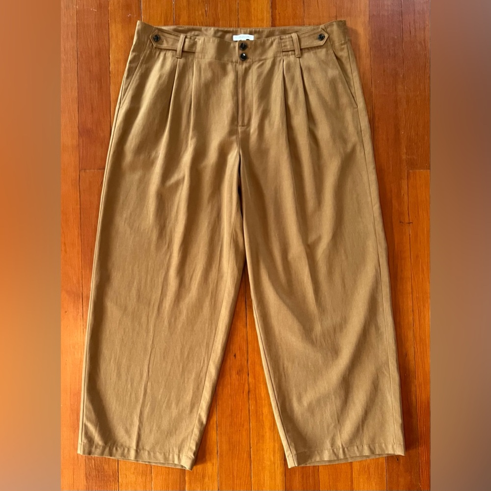 NWOT Madewell The Plus Curvy Harlow Wide-Leg Pant in Drapey Twill 18W Dark Tan